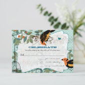 Door Tangerine Yellow & Black Art Deco geïnspireer Kaart (Staand voorkant)