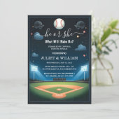 Door Team Ball Spel Pitch Fun Baseball Geslacht On Kaart (Staand voorkant)