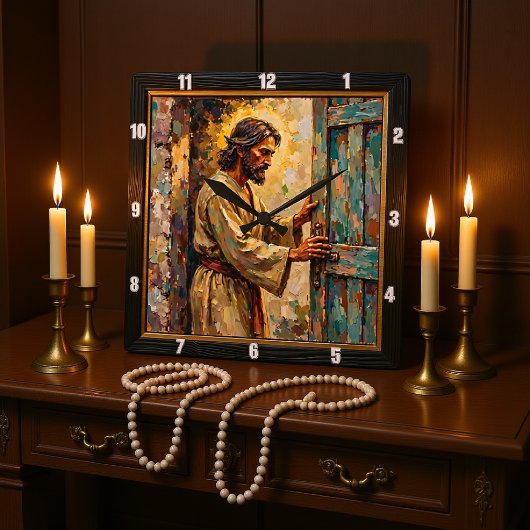 Door to Grace: A Timeless Call Vierkante Klok