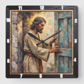 Door to Grace: A Timeless Call Vierkante Klok (Voorkant)