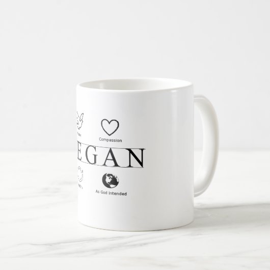 Door Vegan gedefinieerde mok (Voorkant rechts)