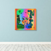 Door weerkaatsende lenzen kijken canvas afdruk (Insitu (Houten vloer))