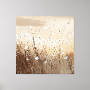 Door wind geteisterde wilde bloemen #1  canvas afdruk