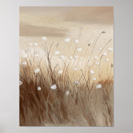 Door wind geteisterde wilde bloemen #1 – Zachte bo Poster