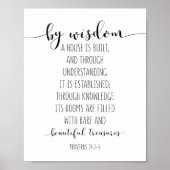 Door Wisdom is een huis gebouwd, spreekwoorden 24: Poster (Voorkant)