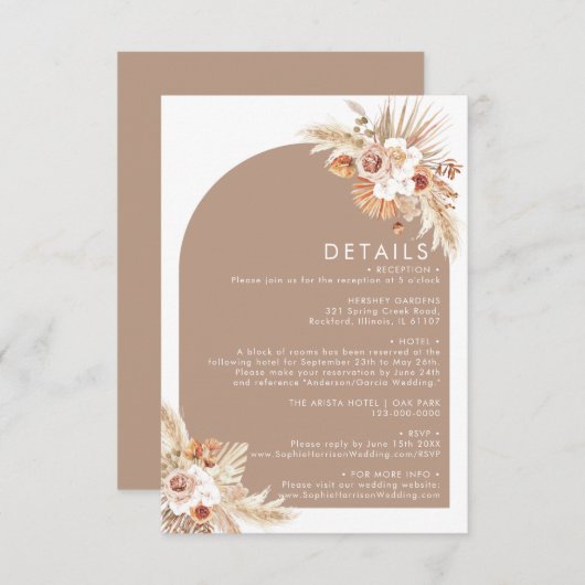 Door woestijn drooggedreven ventilatorarch Pampas Informatiekaartje (Voorkant / Achterkant)