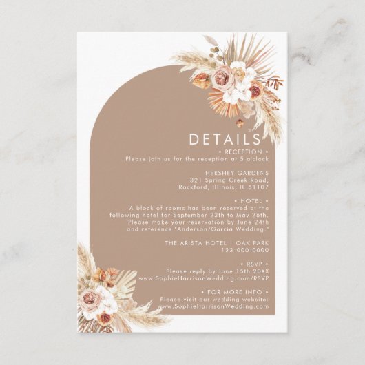 Door woestijn drooggedreven ventilatorarch Pampas  Informatiekaartje (Voorkant)