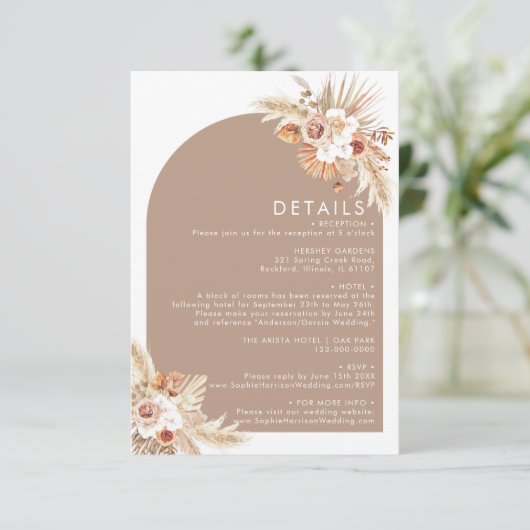 Door woestijn drooggedreven ventilatorarch Pampas  Informatiekaartje (Staand voorkant)