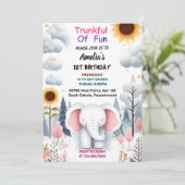 Door Wood White Olifant Verjaardag 1e Verjaardag Kaart (Staand voorkant)