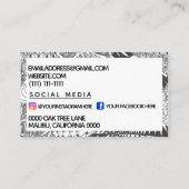 Door Zentangle® geïnspireerde kunst Visitekaartje (Achterkant)