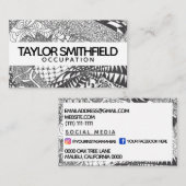 Door Zentangle® geïnspireerde kunst Visitekaartje (Voorkant / Achterkant)