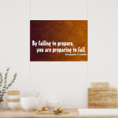 Door zich niet voor te bereiden poster (Keuken)