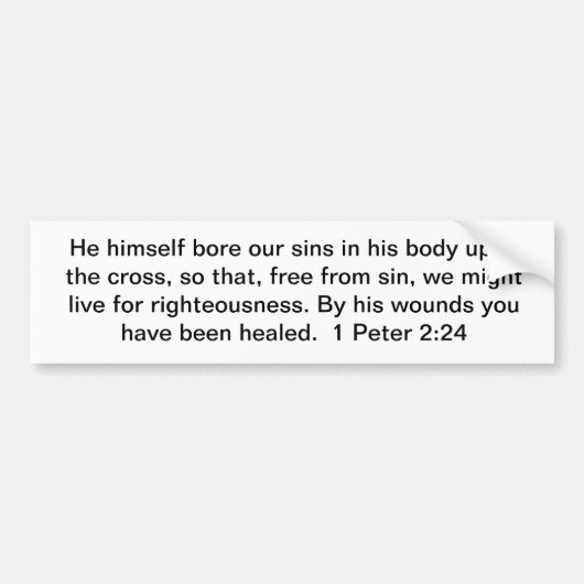 Door zijn wonden bumpersticker (Voorkant)