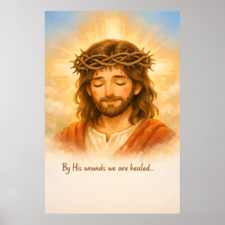 Door Zijn Wonden Worden Wij Gezond Christelijke Mu Poster
