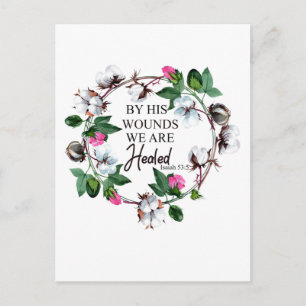 Door zijn wonden zijn we heet Isaiah 53:5 Briefkaart