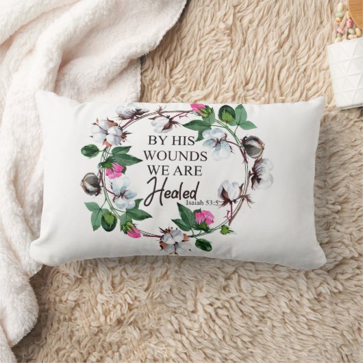 Door zijn wonden zijn we heet Isaiah 53:5 Kussen (Deken)