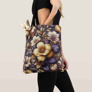 Door Zon Beschenen Bloemblaadjes en Paarse Waas Tote Bag