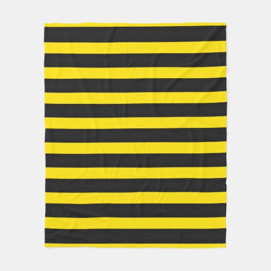 Door zwarte en gele bijen geïnspireerde strips fleece deken (Voorkant)