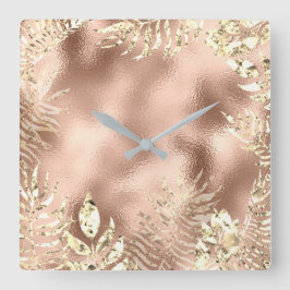 Doorbladert de Gouden Palm van Champaigne Metaal Vierkante Klok