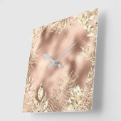 Doorbladert de Gouden Palm van Champaigne Metaal Vierkante Klok (Hoek)