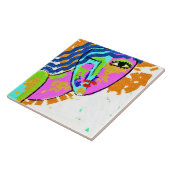 Doorbraak Abstract portret van een vrouw Tegeltje (Zijkant)