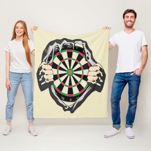Doorbraak naar de Bullseye – Ultimate Dartboard Fleece Deken (In situ)