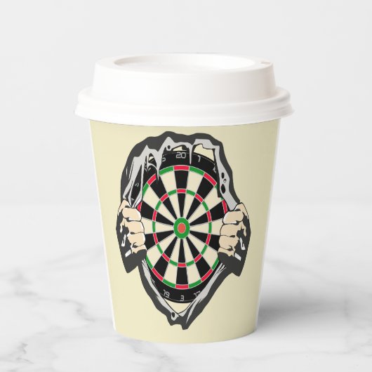 Doorbraak naar de Bullseye – Ultimate Dartboard Papieren Bekers (Voorkant)