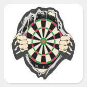 Doorbraak naar de Bullseye – Ultimate Dartboard Vierkante Sticker (Voorkant)