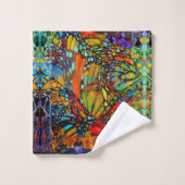 Doorbraak vru vlinderkunst door ondergang bad handdoek (Wasdoekje)