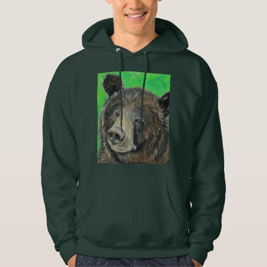 Doordacht bruin Beer schilderen Hoodie (Voorkant)