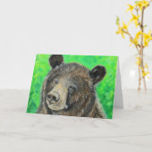 Doordacht bruin Beer schilderen Kaart (Gele Bloem)