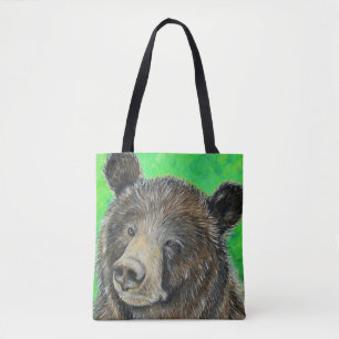 Doordacht bruin Beer schilderen Tote Bag