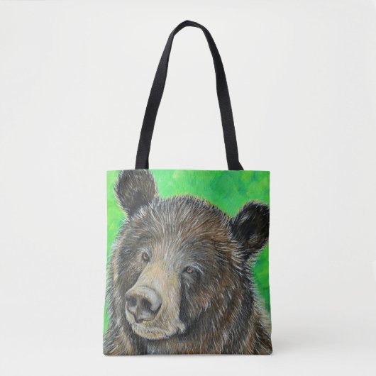 Doordacht bruin Beer schilderen Tote Bag (Voorkant)