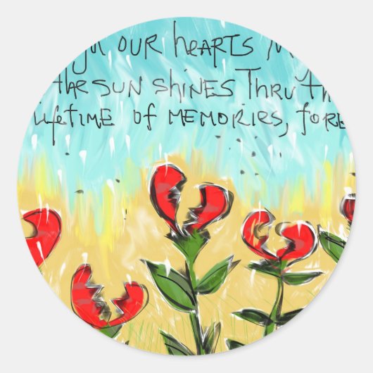 Doordacht en creatief medeleven ronde sticker (Voorkant)