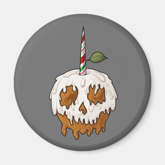Doordacht karamel Apple Skull Magnet (Voorkant)