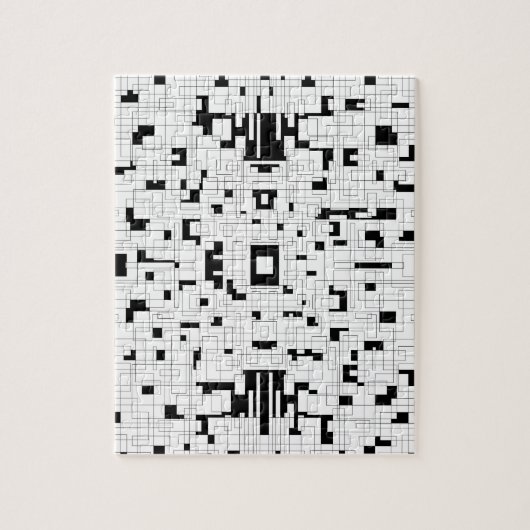 Doordacht Lines III - Zwarte & Witte Kunst Legpuzzel (Verticaal)