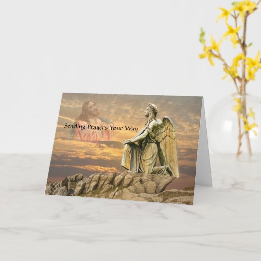 Doordacht religieuze ontwerp dat gebeden verzendt kaart (Gele Bloem)