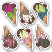 Doordacht Sweet Skull Ice Cream Sticker Set (Voorkant)