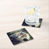 Doordachte aap die grappig citaat denkt kartonnen onderzetters (Insitu)