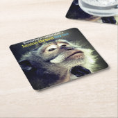 Doordachte aap die grappig citaat denkt kartonnen onderzetters (Schuin)