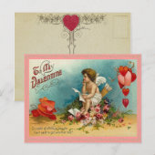 Doordachte Cupido Valentijn Briefkaart (Voorkant / Achterkant)