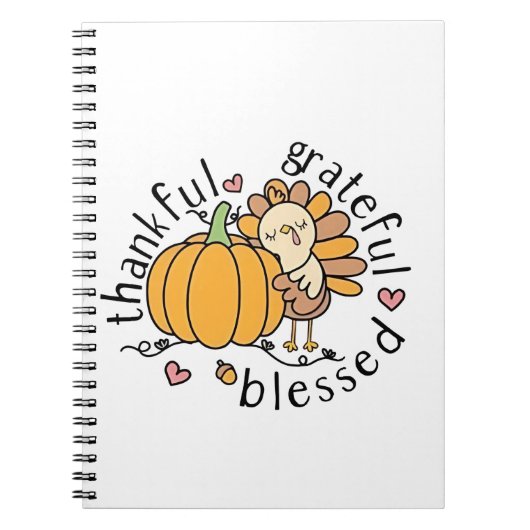 Doordachte dankbare gezegende Thanksgiving Grappig Notitieboek (Voorkant)