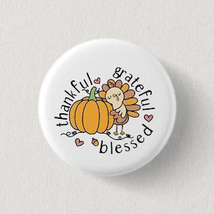 Doordachte dankbare gezegende Thanksgiving Grappig Ronde Button 3,2 Cm