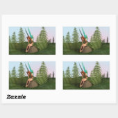 Doordachte fee rechthoekige sticker (Vel)