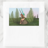 Doordachte fee rechthoekige sticker (Tas)