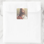 Doordachte Jezus Christus Briefpapier Envelop Vierkante Sticker (Tas)