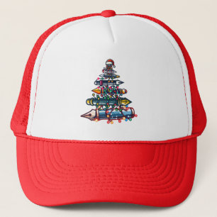 Doordachte kerst leraar cadeau, pen kerstboom trucker pet