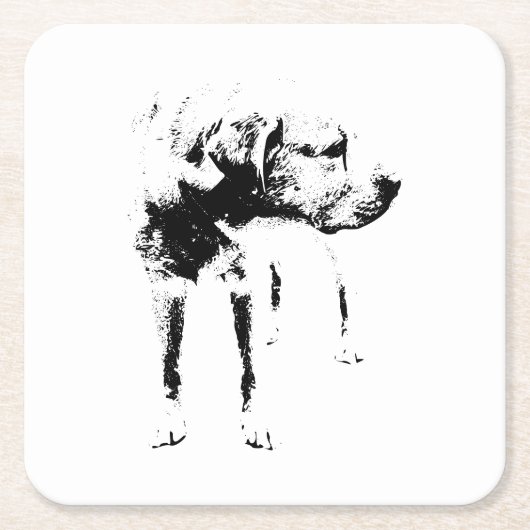 Doordachte labrador – rustige charme kartonnen onderzetters (Voorkant)