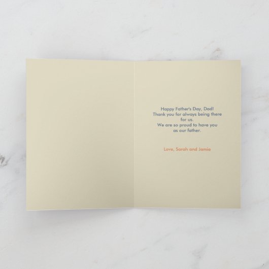 Doordachte oprechte Vaderdag Kaart (Binnen)