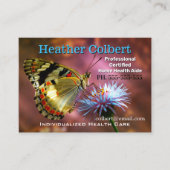 Doordachte vlinder vertrouwende verzorger visitekaartje (Voorkant)